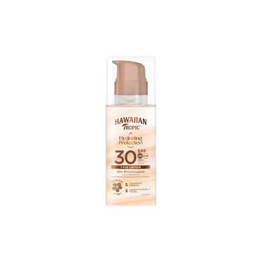 Hawaiian Tropic Airsoft Face SPF30 50ml bottle with tropical design